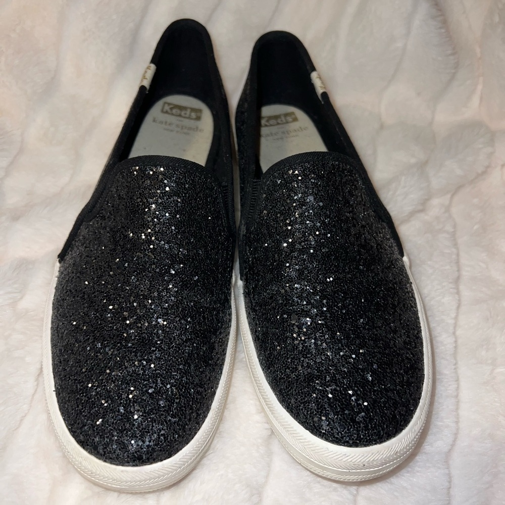 Keds Black Glitter Slip-On Sneakers